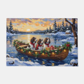 Springer Spaniel Weihnachtsboot Urlaub Fußmatte (Vorderseite)