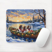 Springer Spaniel Weihnachtsboot Urlaub Mousepad (Mit Mouse)