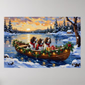 Springer Spaniel Weihnachtsboot Urlaub Poster (Vorne)