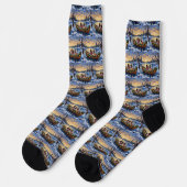 Springer Spaniel Weihnachtsboot Urlaub Socken (Linkes Detail)