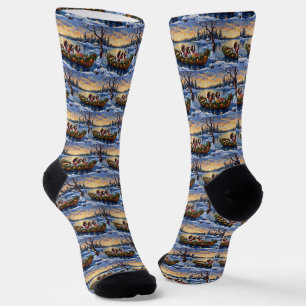 Springer Spaniel Weihnachtsboot Urlaub Socken