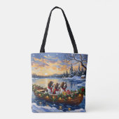 Springer Spaniel Weihnachtsboot Urlaub Tasche (Rückseite)