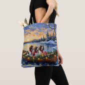 Springer Spaniel Weihnachtsboot Urlaub Tasche (Von Nahem)