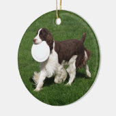 Springer Spaniel Weihnachtsdekoration Keramik Ornament (Links)