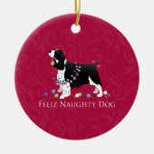 Springer Spaniel Weihnachtsdesign Keramik Ornament (Vorne)