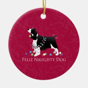 Springer Spaniel Weihnachtsdesign Keramik Ornament