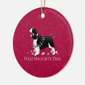 Springer Spaniel Weihnachtsdesign Keramik Ornament (Links)