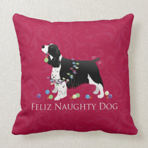 Springer Spaniel Weihnachtsdesign Kissen