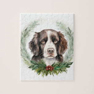 Springer-Spaniel-Weihnachtskranz Festlicher Hund Puzzle