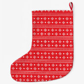 Springer Spaniel Weihnachtsmannmütze Snowflake Bor Großer Weihnachtsstrumpf (Rückseite)
