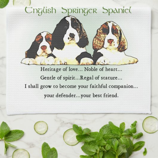 Springer Spaniel Welppies Geschirrtuch (Gefaltet)