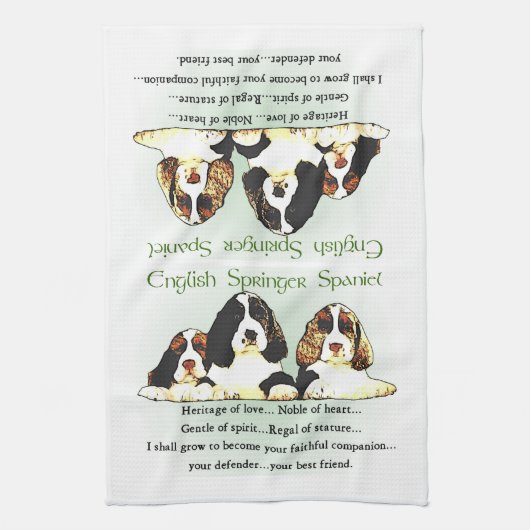 Springer Spaniel Welppies Geschirrtuch (Vertikal)