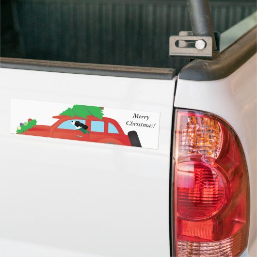 Springer Spanier Auto fahren mit Weihnachtsbaum Autoaufkleber (Auf Lkw)