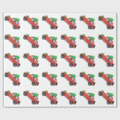 Springer Spanier Auto fahren mit Weihnachtsbaum Geschenkpapier (Flach)