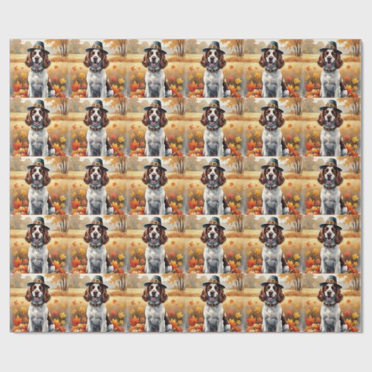 Springer Spanier im Herbst hinterlässt Erntedank A Geschenkpapier (Flach)