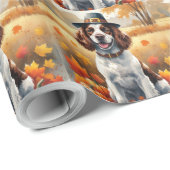 Springer Spanier im Herbst hinterlässt Erntedank A Geschenkpapier (Rolleneckpunkt)