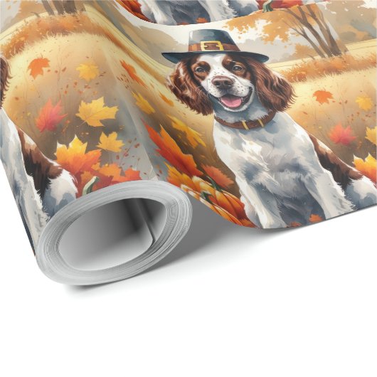 Springer Spanier im Herbst hinterlässt Erntedank A Geschenkpapier (Rolleneckpunkt)