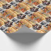 Springer Spanier im Herbst hinterlässt Erntedank A Geschenkpapier (Ecke)