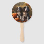 Springer Spanier Welpe Autumn Delight Pumpkin Fächer (Vorderseite)