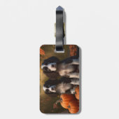 Springer Spanier Welpe Autumn Delight Pumpkin Gepäckanhänger (Rückseite vertikal)