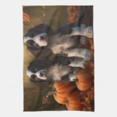 Springer Spanier Welpe Autumn Delight Pumpkin Geschirrtuch (Vertikal)