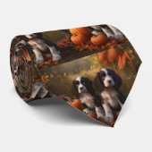 Springer Spanier Welpe Autumn Delight Pumpkin Krawatte (Gerollt)