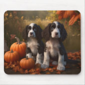 Springer Spanier Welpe Autumn Delight Pumpkin Mousepad (Vorne)