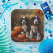 Springer Spanier Welpe Autumn Delight Pumpkin Pappteller (Party)