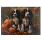 Springer Spanier Welpe Autumn Delight Pumpkin Schneidebrett (Vorderseite)