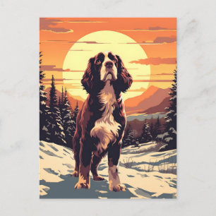 Springer Spanier Winterbergwald während der Sonne Postkarte