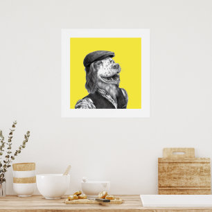 Springer Spanisch mit flachem Hut (Retro-Gelb) Poster