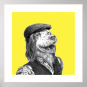 Springer Spanisch mit flachem Hut (Retro-Gelb) Poster (Vorne)