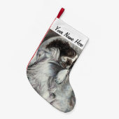 Springer Spanischer Hundewelpen, der im Schlafspie Kleiner Weihnachtsstrumpf (Vorderansicht (hängend))