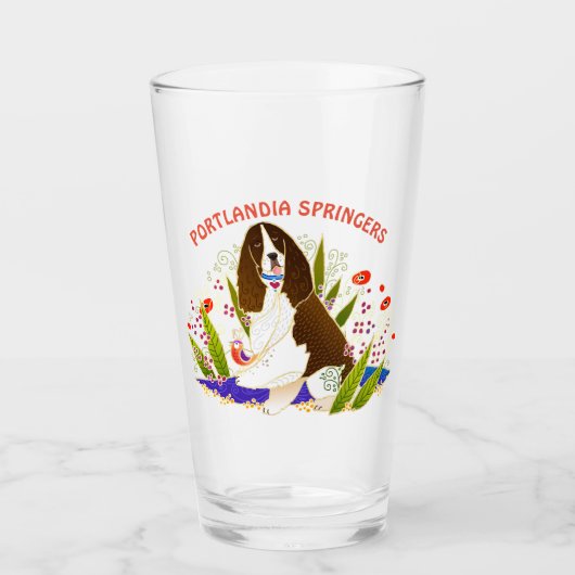 SPRINGERSPANIEL 16 Unze KUNDENGEBUNDENES Glas (Vorderseite)
