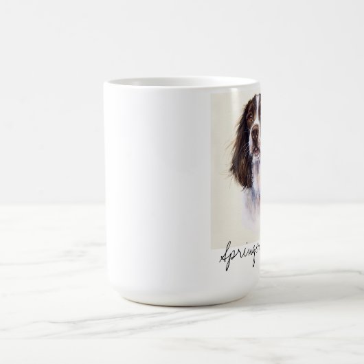 Springerspaniel-Hundeporträt in der Kaffeetasse (Mittel)