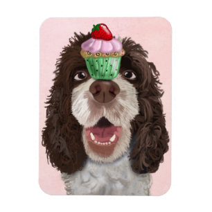 SpringerSpaniel mit kleinem Kuchen 2 Magnet
