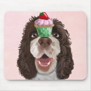 SpringerSpaniel mit kleinem Kuchen 2 Mousepad
