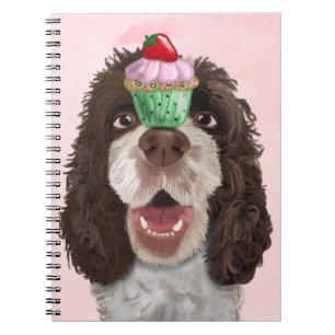 SpringerSpaniel mit kleinem Kuchen 2 Notizblock