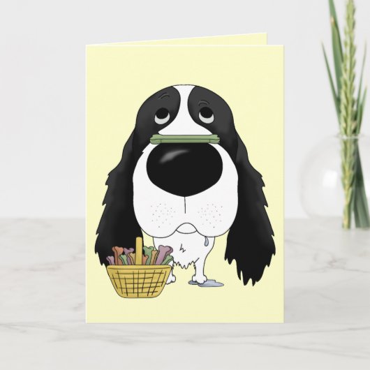SpringerSpaniel - Ostern-Knochen-Jagd, jedermann? Feiertagskarte (Vorderseite)