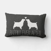 Springerspaniel-Silhouetten mit Herzen und Text Lendenkissen (Rückseite)