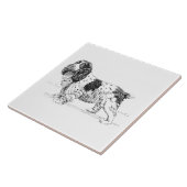 Springerspaniel-Vogel-Jagd-Hundezucht-Zeichnen Fliese (Seite)