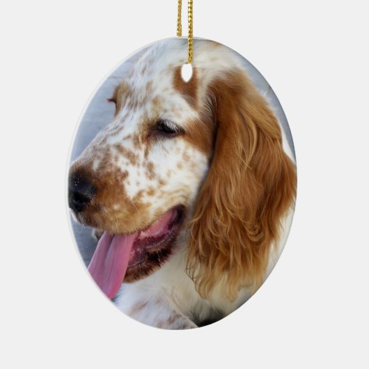 Springerspaniel-Welpen-Verzierung Keramikornament (Rechts)