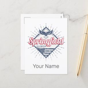 Springfield City Illinois United Staaten Retro USA Feiertagspostkarte