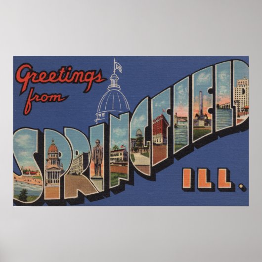 Springfield, Illinois - Große Buchstabenszenen Poster (Vorne)