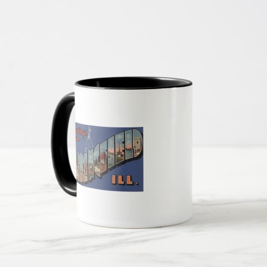 Springfield, Illinois - Große Buchstabenszenen Tasse (Vorderseite Links)