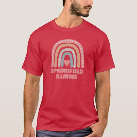 Springfield Illinois Niedlich Boho Regenbogen T-Shirt (Vorderseite)