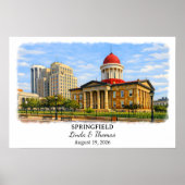 Springfield Illinois Poster, Aquarell, Maßgeschnei Poster (Vorne)