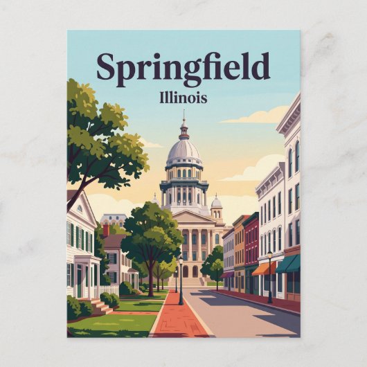 Springfield, Illinois Postkarte (Vorderseite)