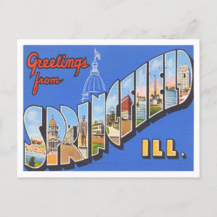 Springfield, Illinois Vintage große Buchstaben Pos Postkarte