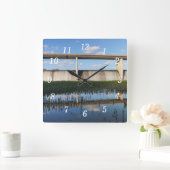 Springfield Lake Missouri Stausee Quadratische Wanduhr (Zuhause)